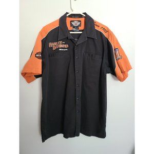 Harley Davidson Button Shirt Size XL Jersey Big Logo
